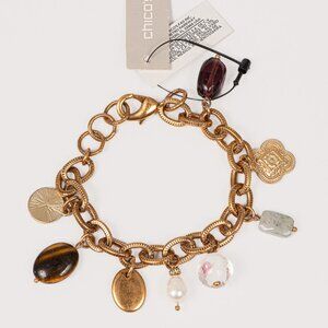 NWT Chico's Gold Tone Charm Bracelet